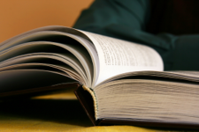 open book lying on a table