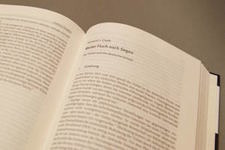 Open book with article