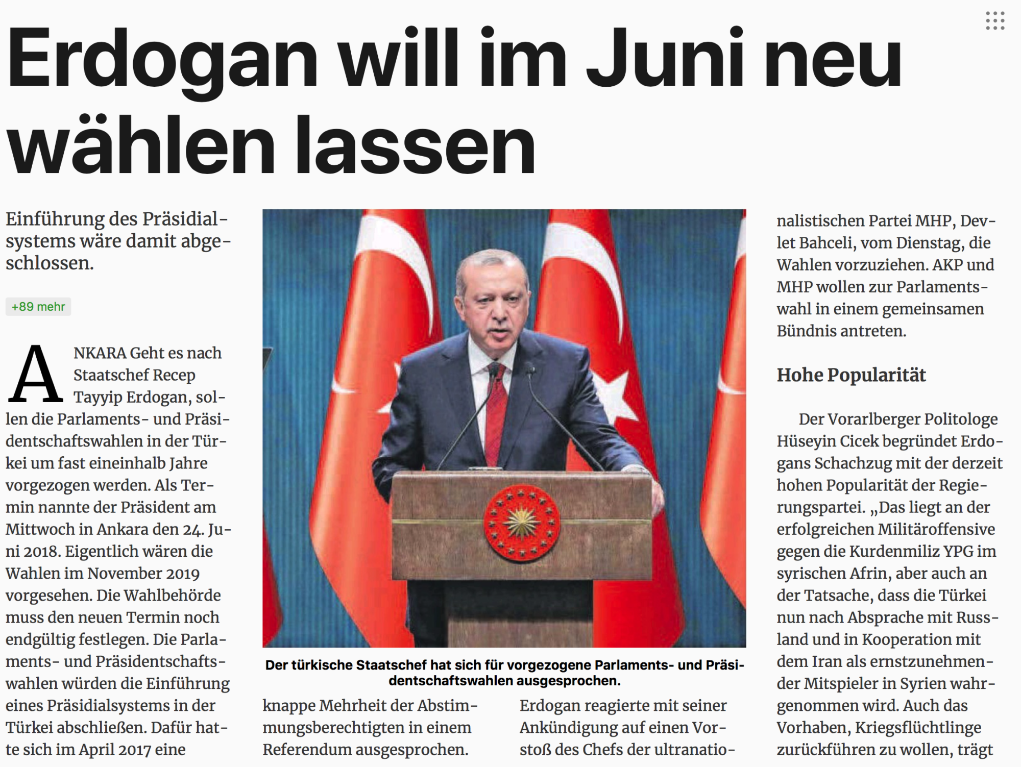 Towards entry "Early Elections in Turkey – Comments by Hüseyin Çiçek"